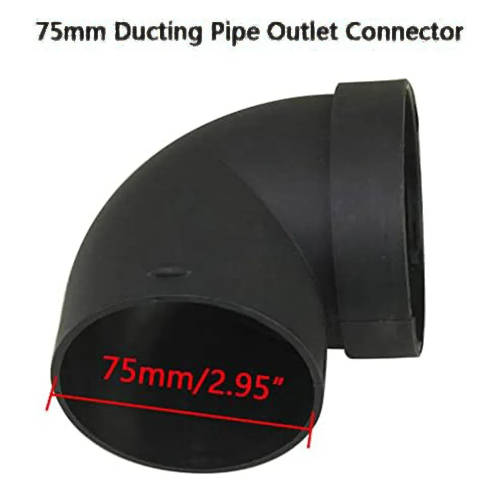 75mm Diesel Air Heater Pipe L-shaped Connector Air Ducting Pipe Elbow Outlet Connector High Temperature Resistant