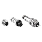 5Pcs GX12 Aviation Connector Plug Socket 2/3/4/5/6/7 Pin Male Female Panel Mount 12mm Circular Metal Wire Adapter Nut Type