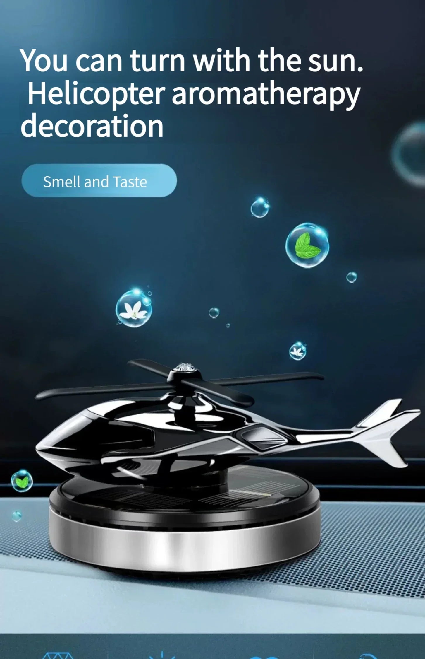 Solar Helicopter Car Air Freshener Fragrance Supplies Interior Accessories Novelty Propeller Flavoring Perfume Diffuser Amagi