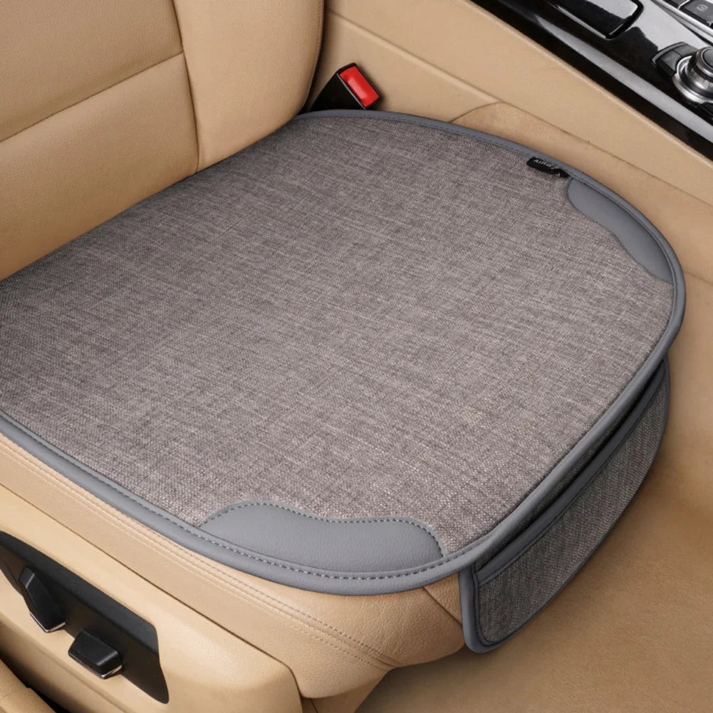 Car Breathable Linen Car Seat Cover Four Seasons Car Anti Slip Seat Cover Rear Seat Cushion Pad Car Interior Chair Accessories