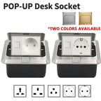 Floor Electrical Outlet Pop Up Kitchen Countertop Waterproof Sockets Pop Out Receptacle Stainless Steel Box Golden Cover 15A