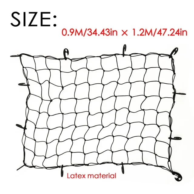 Car Heavy Duty Rubber Cargo Net Universal Fit for Truck Bed SUV Trailer Boat RV - Elastic Bungee with Superior Durability amagi