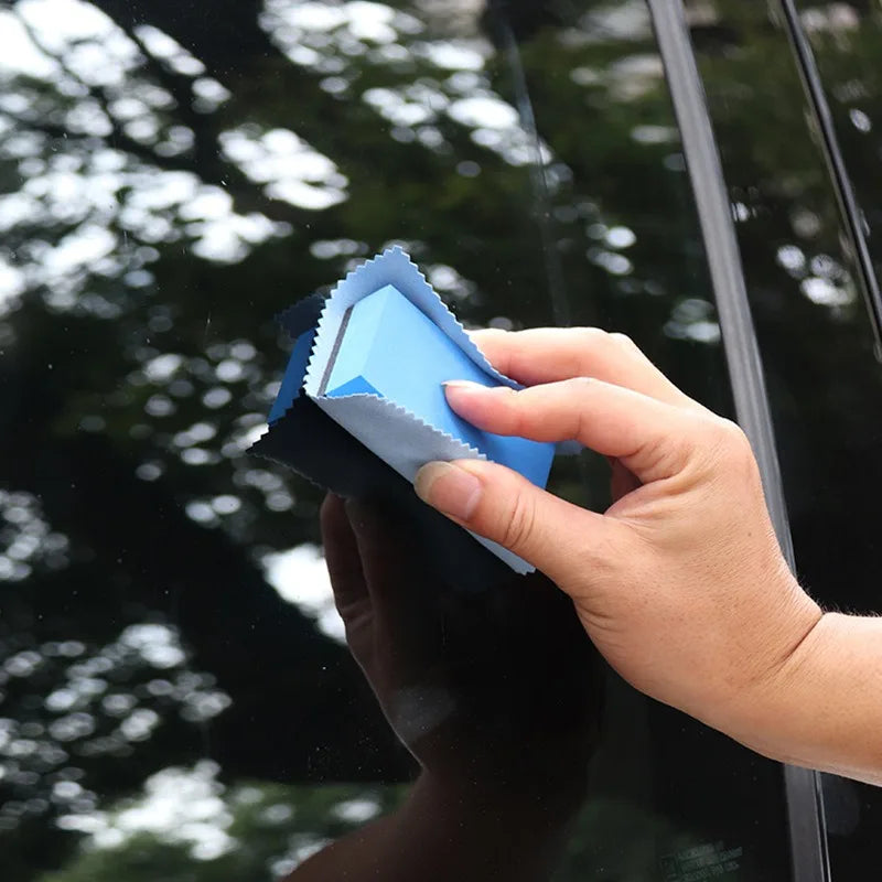 10X Car Sponge Block Cleaning Wax Polish Pad Tool Car Sponge Black Blue Double-Sided Sponge Hand Sanding Block Automotive Care