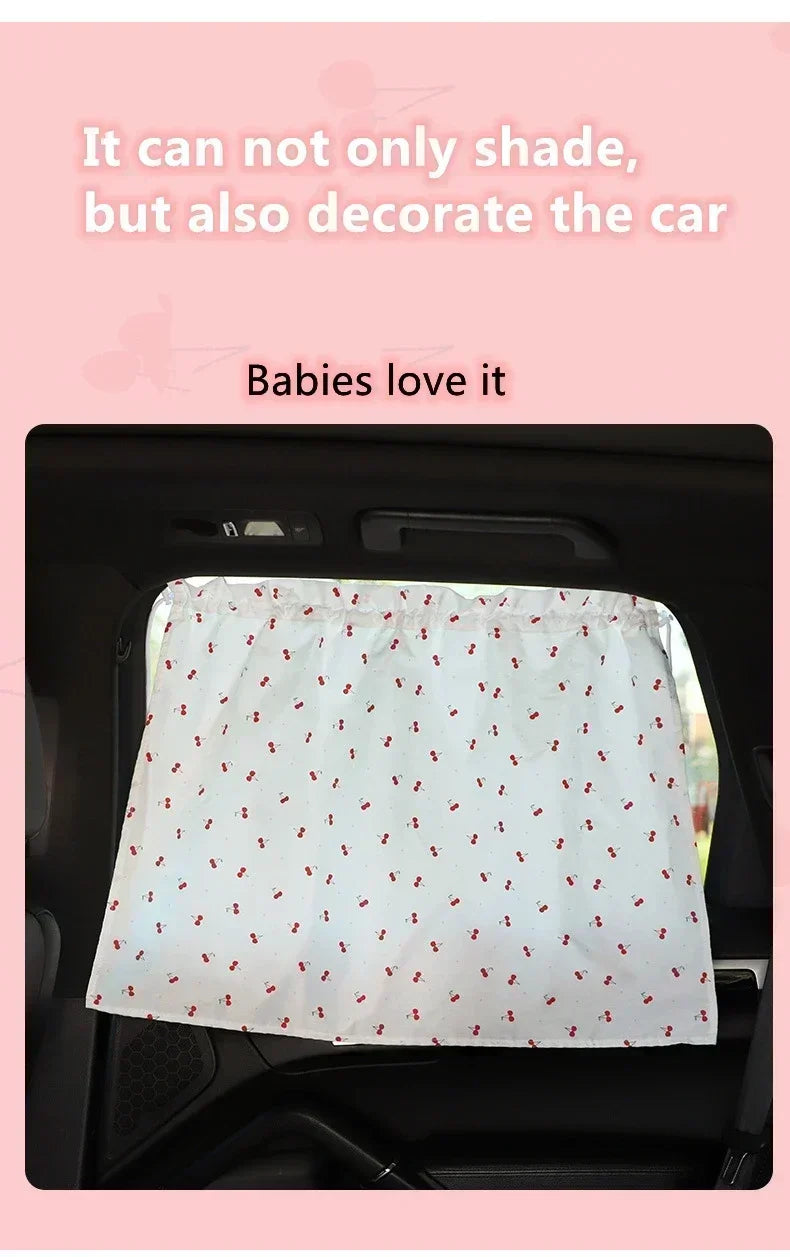 Baby Car Suction Cup Curtain Window Sunshade Cover Cute Universal Side Window Sunshade UV Protection for Kid Baby Children Amagi