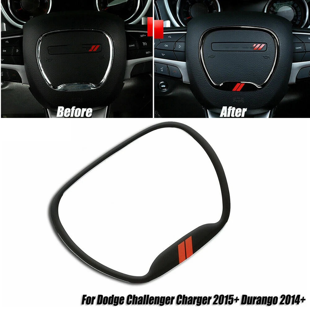 Car Steering Wheel Trim Cover For Dodge For Challenger Charger 2015 For Durango Accessories Car Interior Mouldings