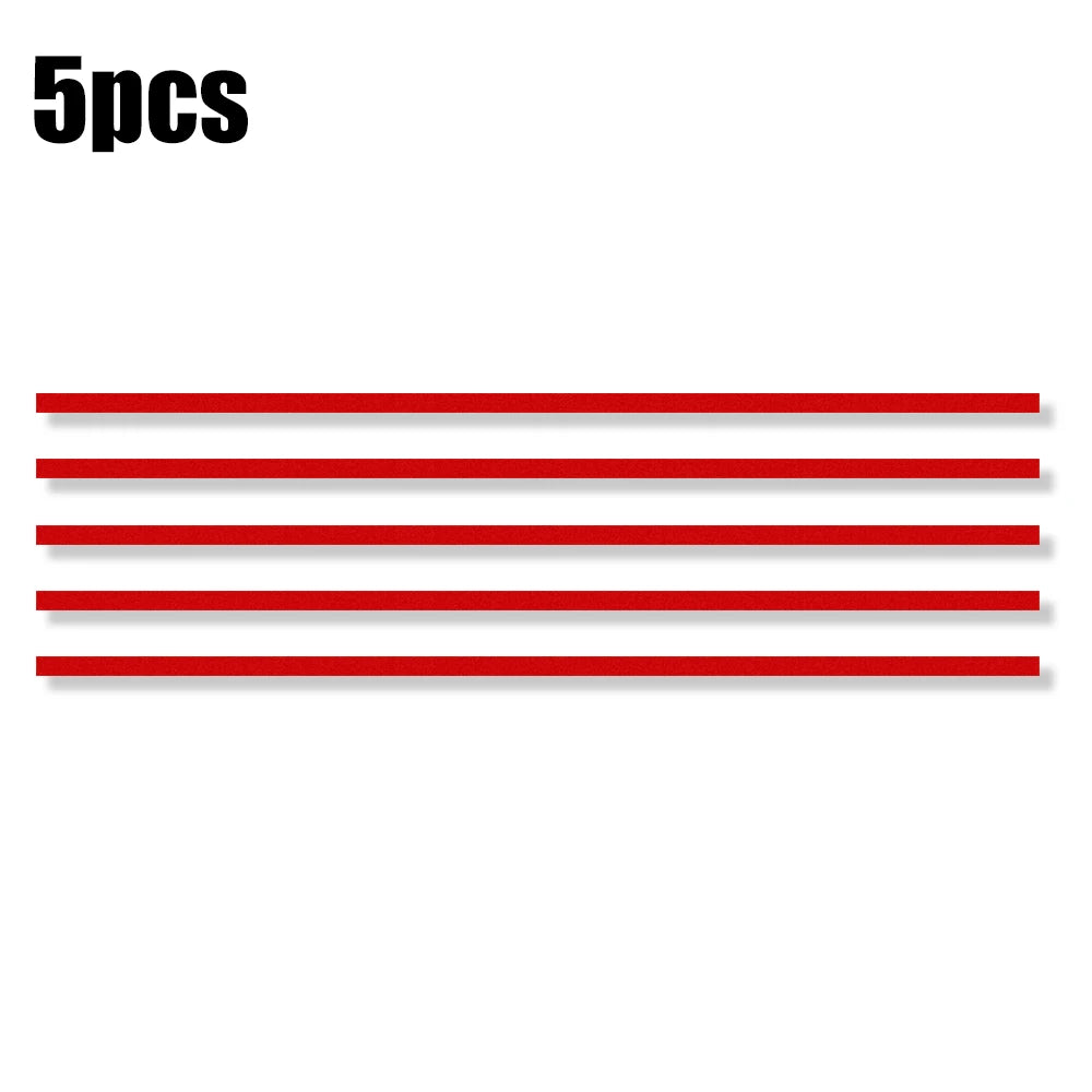 Car Front Hood Reflective Sticker Grille Moulding Red Decoration Strip Sticker Waterproof Car Exterior Reflective Sticker Decals