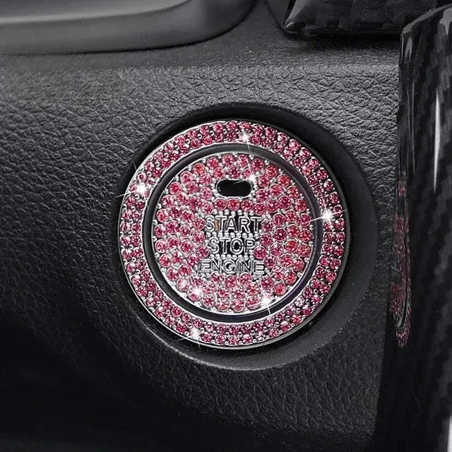 Car Bling One-Click Start Stop Engine Ignition Ring Sticker Crystal Rhinestone Circle Decor Accessories amagi