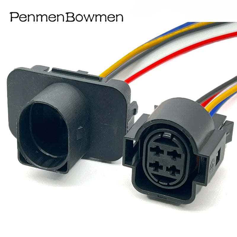 1 Set 4 Pin Auto 3.5mm Light Lamp Electrical Cable Connectors Female Male Wire Harness Plug For 1H0973734
