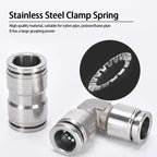 Pneumatic Push-In Tube Fittings – 4/6/8/10/12mm OD, Multiple Types: Straight Union, Elbow, Tee, Male Thread, Quick-Connect