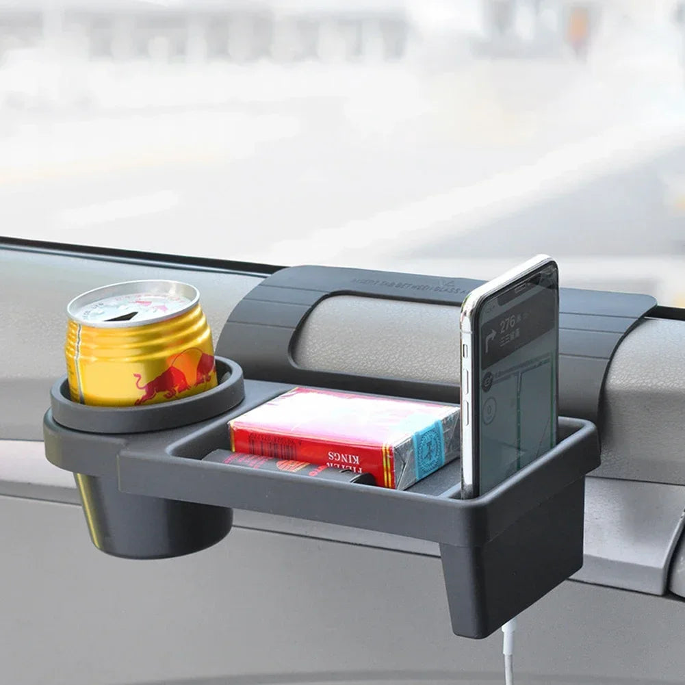 Versatile Car Organizer with Cup Holder Phone Slot Durable Plastic Fits Side Door or Window Ideal for Daily Use Accessories