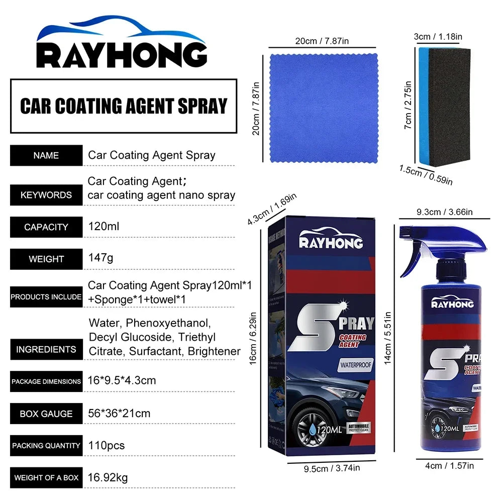 5PC Coating Renewal Agent 3 In 1 Ceramic Car Coating Spray Plastic Parts Refurbish Agent Fast-Acting Spray Waterless Wash amagi