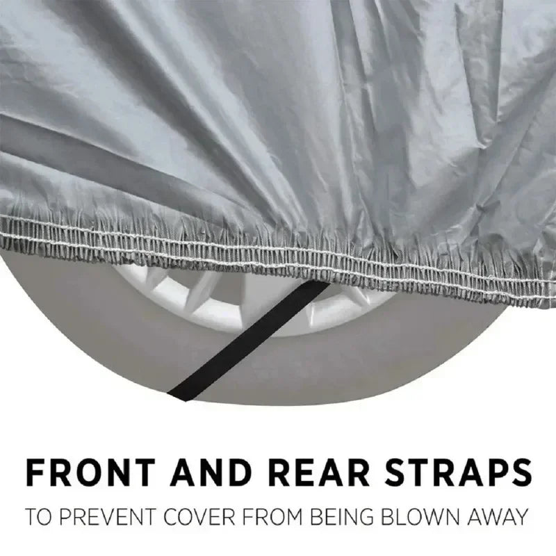 Universal Fit Full Car Cover Waterproof Dustproof All-Season PE Film Coat with Aluminum Protective Sunshade UV Ray Reflection