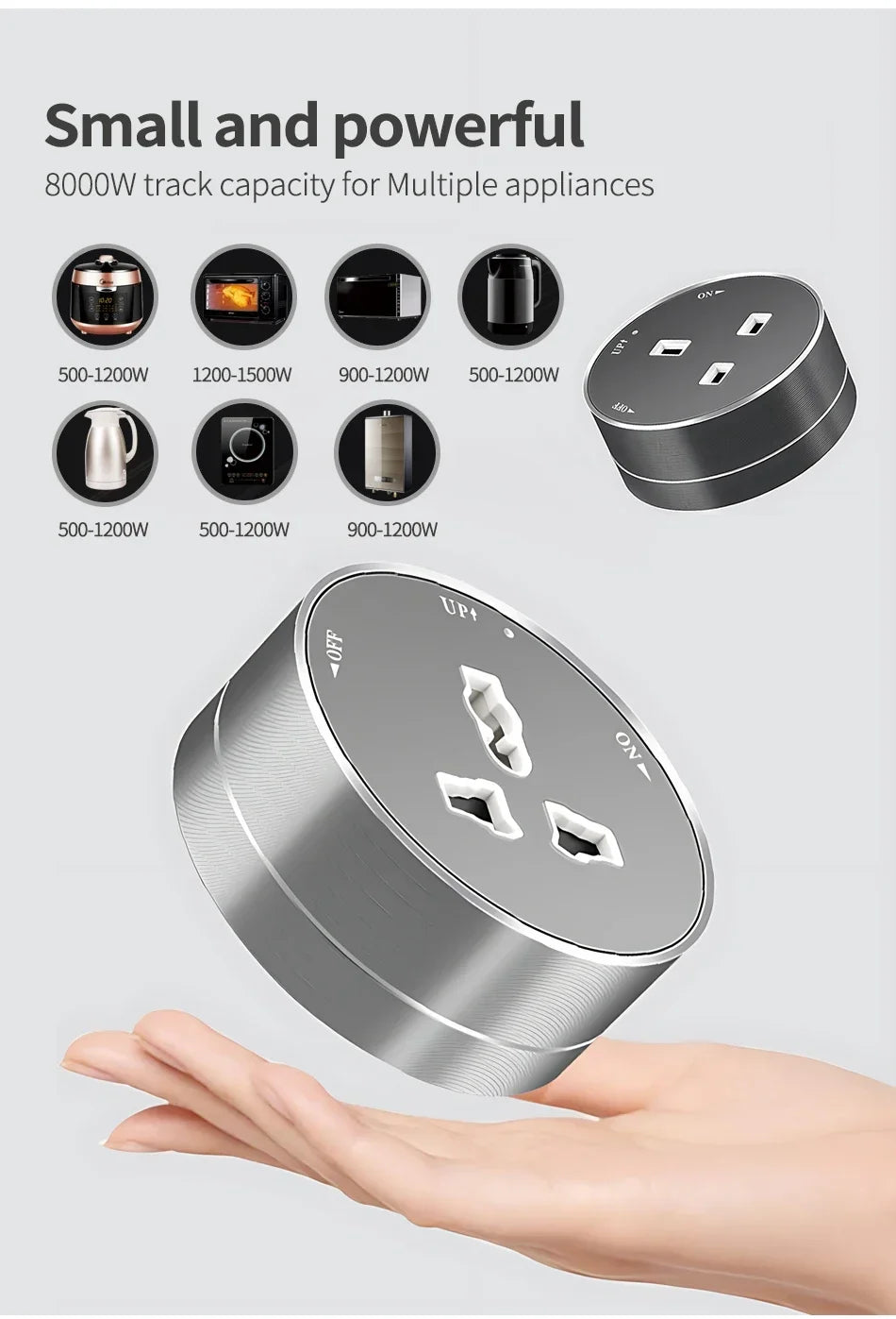 Power Track Home Appliances Universal Socket Electric Plug Adapter With USB,Wall Mount Power Strip with Removable Outlet Adapter