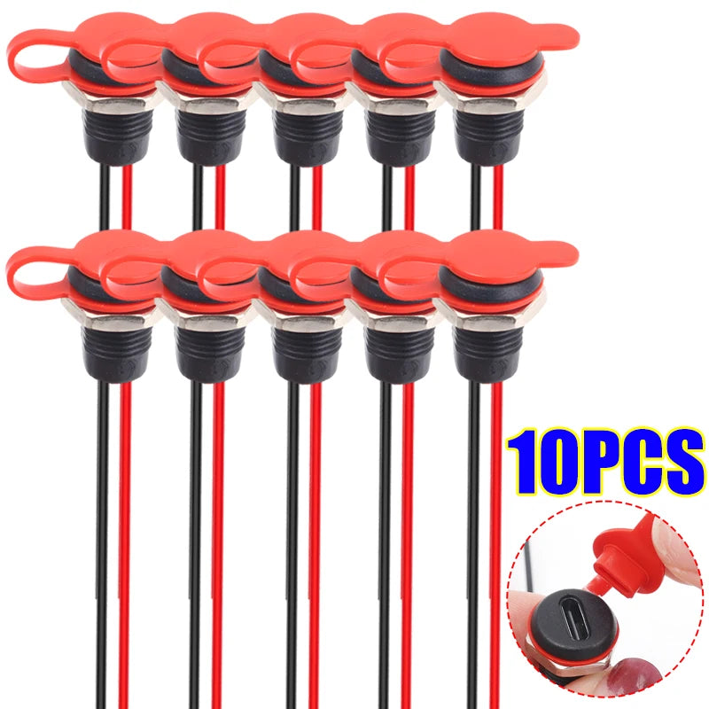 Type-C Female Chassis 2Pin Type-C Female Socket Connector Waterproof Jack Female Charging Port 3A USB-C Charger Plug Socket