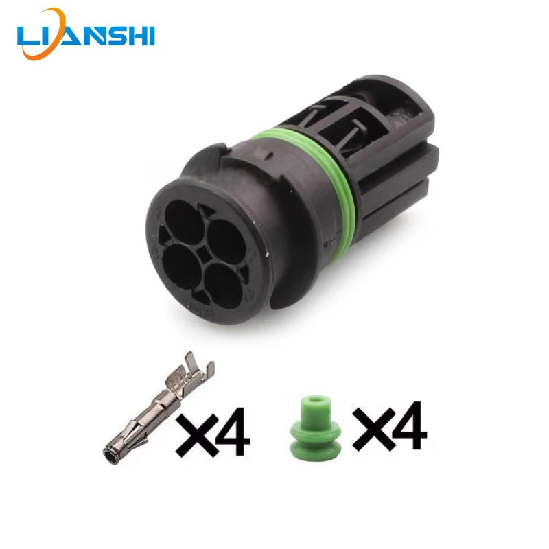 The 50290735 male and female 50290734 connectors are suitable for BMW front and rear oxygen sensor 4-pin wiring harnesses
