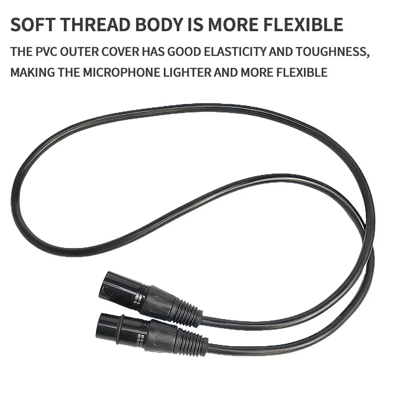 3-Pin XLR Male to Female Microphone Cable, 3×18AWG Balanced DMX Audio Cord for Stage Light, Mixer, Speaker & Amplifier