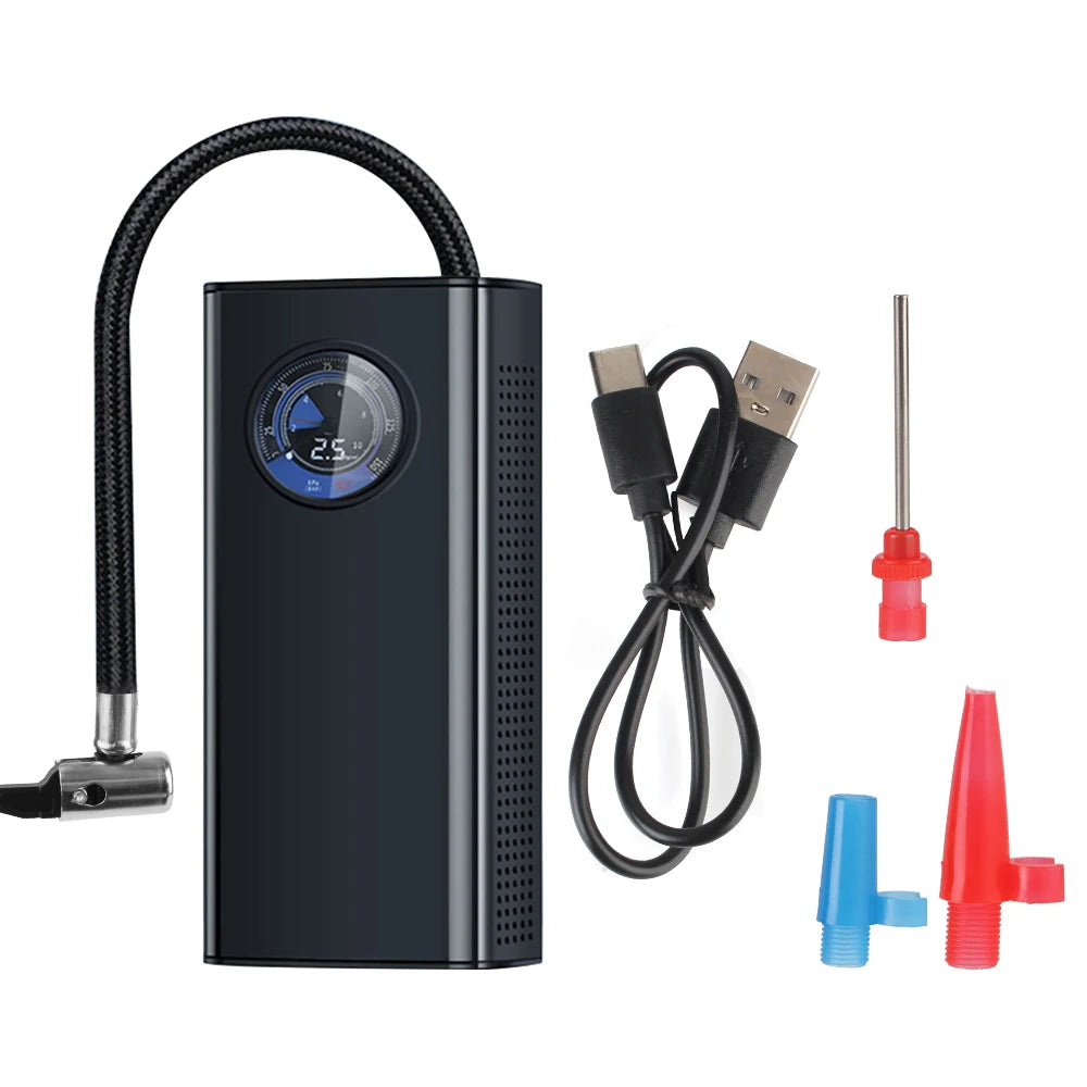 Inflator Portable Air Compressor 3000mAh Air Pump for Car Tires Electric Bike Tire Motorcycle Auto Ball Bicycle 5V USB Charge