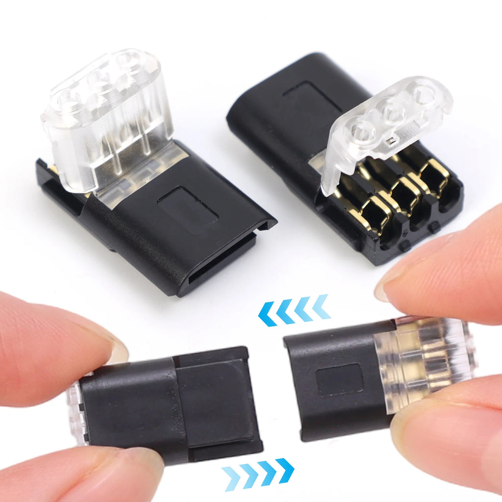 10/1pcs New Electrical Connector 3-Wire Interchangeable Quick Wire Connector Automotive Wire Cable Ribbon Terminal Connector