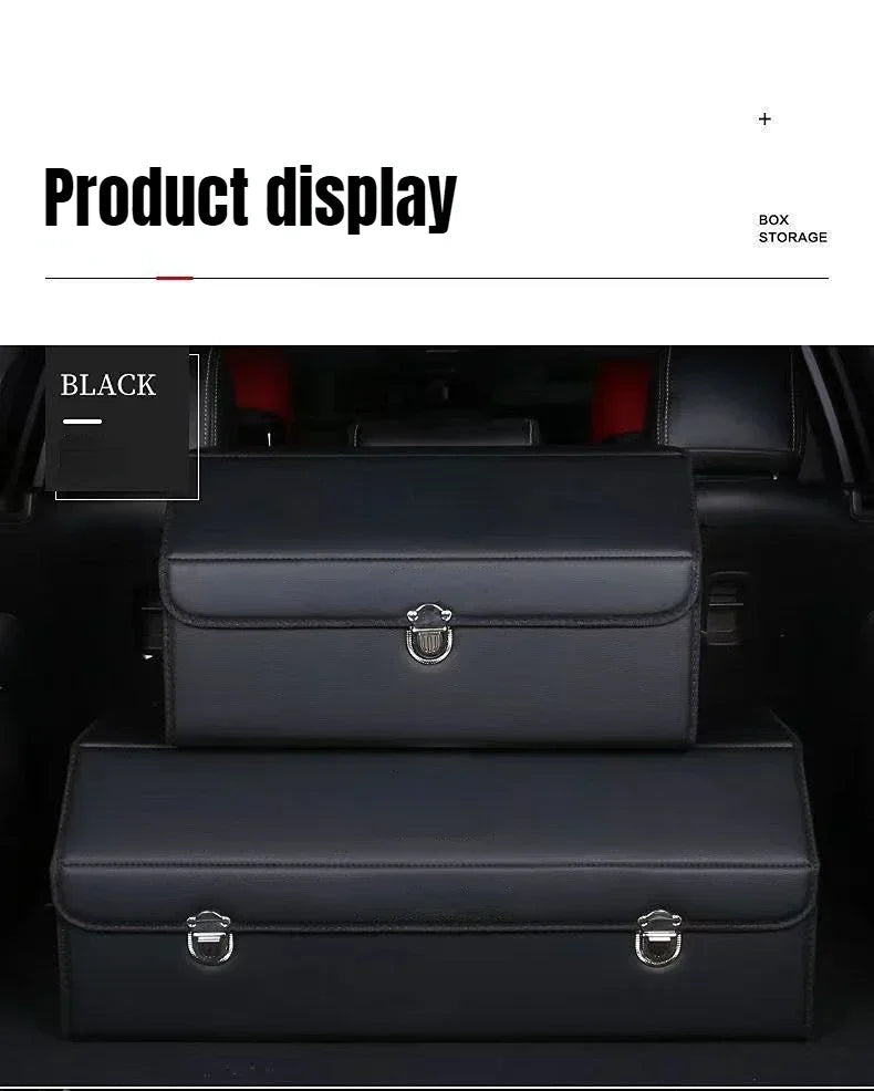 Car Trunk Organizer Box Large Capacity Auto Multiues Tools Storage Bag Stowing Tidying Leather Camping Outdoor Car Storage Bags