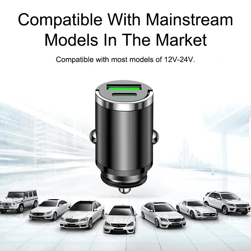 Motorcycle Hidden Car Charger Super Fast Charge Car Cigarette Lighter Conversion Plug One for Two Invisible Car Charger Amagi