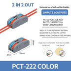 10/1000PCS Mini Fast Wire Connector Universal Wiring Cable Connector Push-in Conductor Terminal PCT-222/224 SPL-42/62 SPL-2/3/1