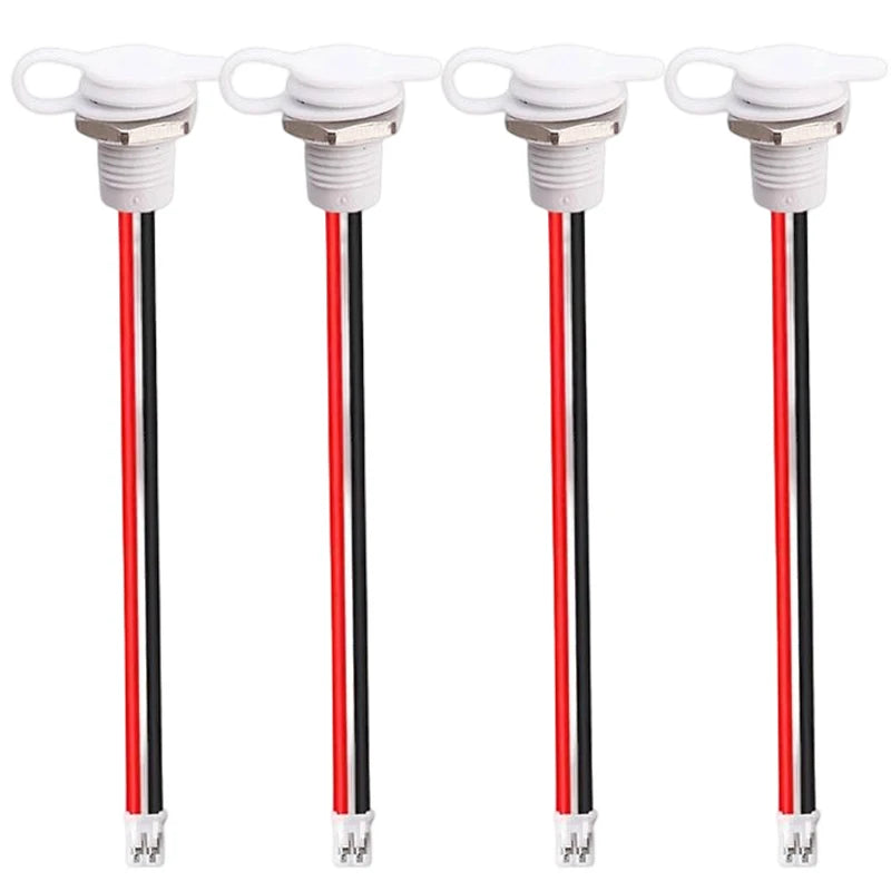 USB-C Waterproof Female Socket with LED Indicator – 2-Pin Pigtail for Car RV Motorcycle Boat