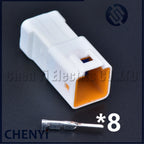 5 sets Black or white 8 Pin Automotive Waterproof Connector Male or Female Butt Plug 08R-JWPF-VSLE-S 08T-JWPF-VSLE-S With pins