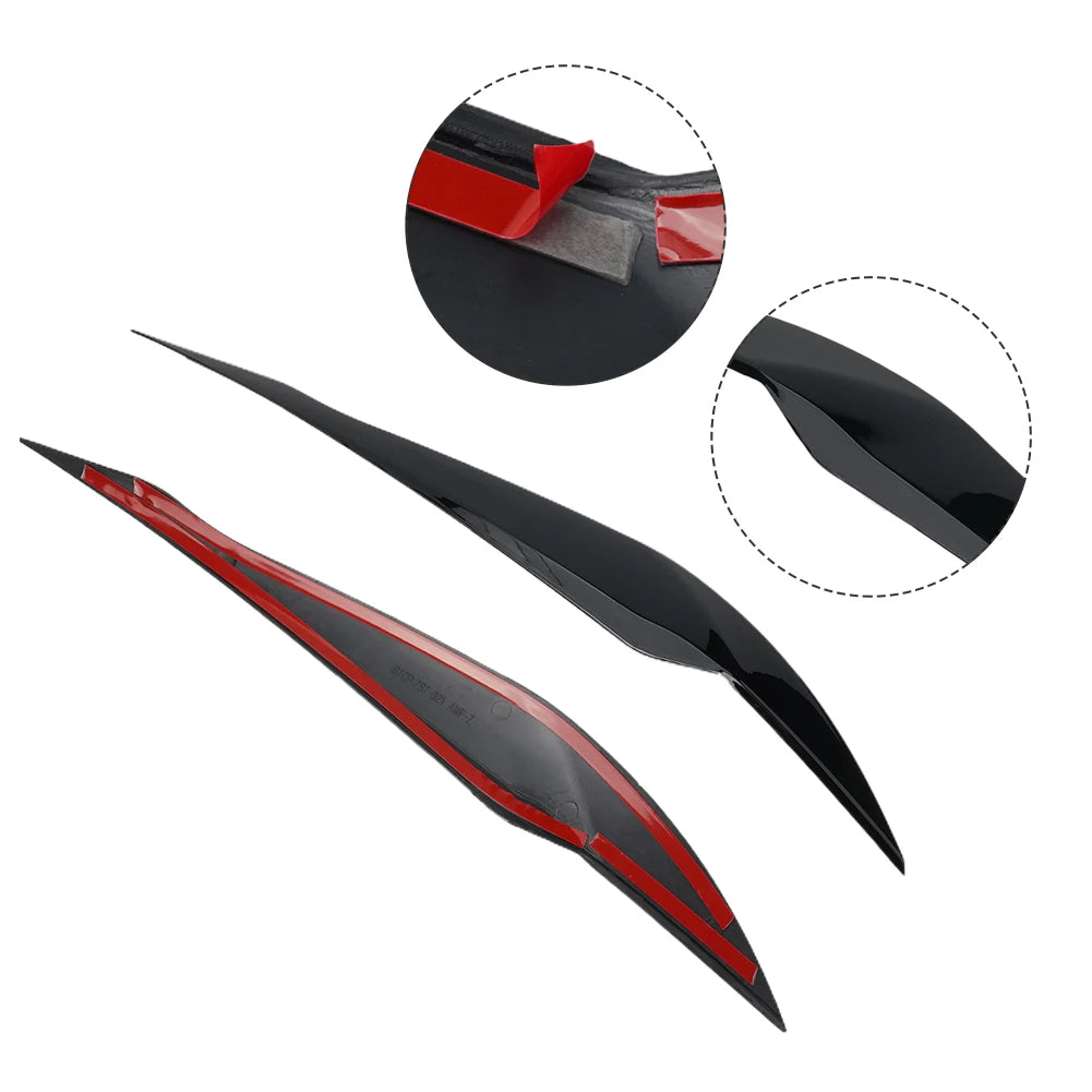 2Pcs F30 Headlight Cover Eyelid Gloss Black Eyebrow For BMW F30 Saloon 2012 to 2018 ABS Plastic Headlight Eyebrow