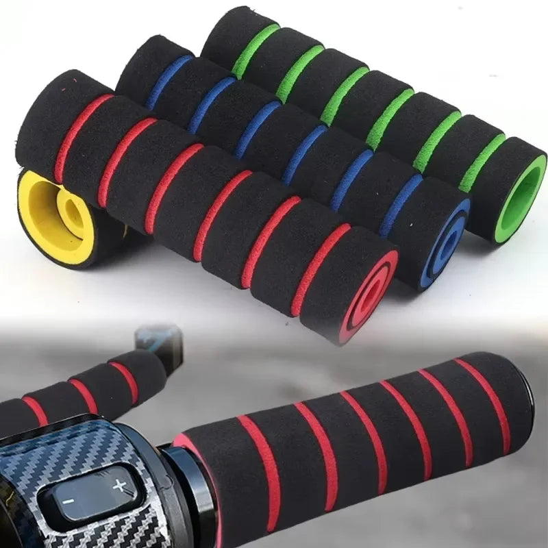 4pcs Universal Grip Comfort Sponge Foam Handle Bar Motorcycle Dirt Bike E-bike Grip Cover Non-slip Soft Handlebar Bicycle Part