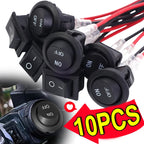 1/5/10pcs Car Motorcycle Toggle ON-OFF 2 Pin Rocker Switch with 16CM Pre-Wired Terminals 12V/24V Power Switch for Marine Boat
