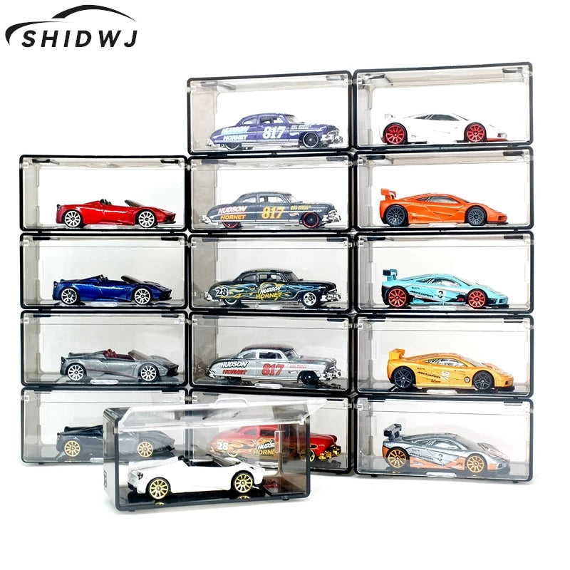 1Pcs Transparent Dustproof Stackable Storage Box Without Car Diecast Model Car Display Box Children Alloy Car Model Storage Box