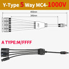 1/5/20/100 Sets DC PV Y Branch Photovoltaic Solar Connector 1000V 30A Male Female 3-Way 4-Way 5-Way Plug 1 To 2/3/4 Adapter