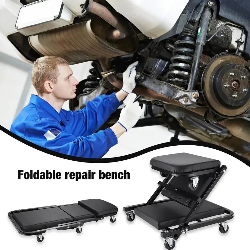 Foldable car repair lying board 40 inches Workshop Bench Wheels Roller Creeper Seat Roller Seat Amagi