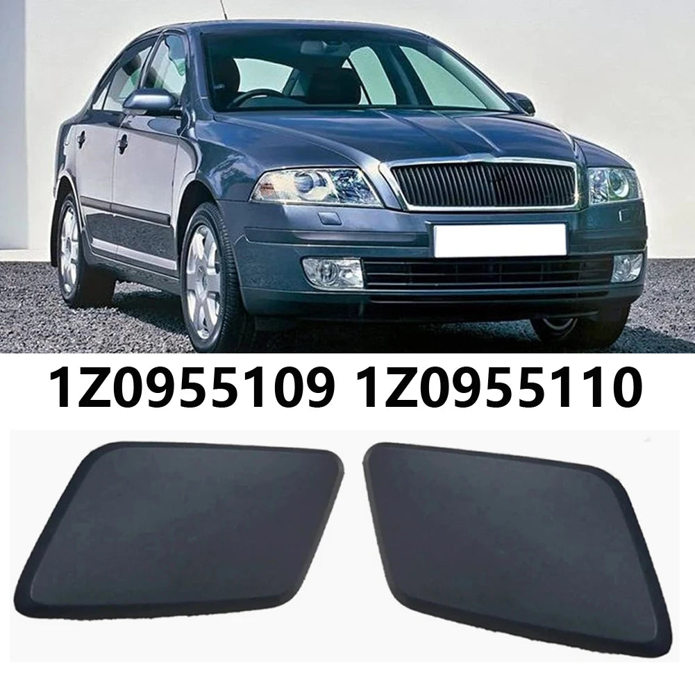 1 Pair Front  Bumper Headlight Washer Nozzle Cover  Cap For Skoda Octavia Mk2  1Z0955109 Cleaning Actuator  Cover Cap Lid