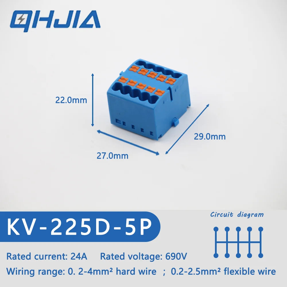 Fast Wiring Mini Rail-Type Quick Junction Box | 1-In-Multi-Out Plug-in Terminal Wire Connector for Easy Electrical Connection