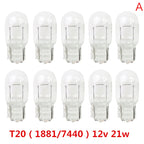 10Pcs T20 W21/5W Signal Light Halogen Bulb 7440 7443 Clear Orange Daytime Turn Stop Brake Tail Bulb DRL Bulbs