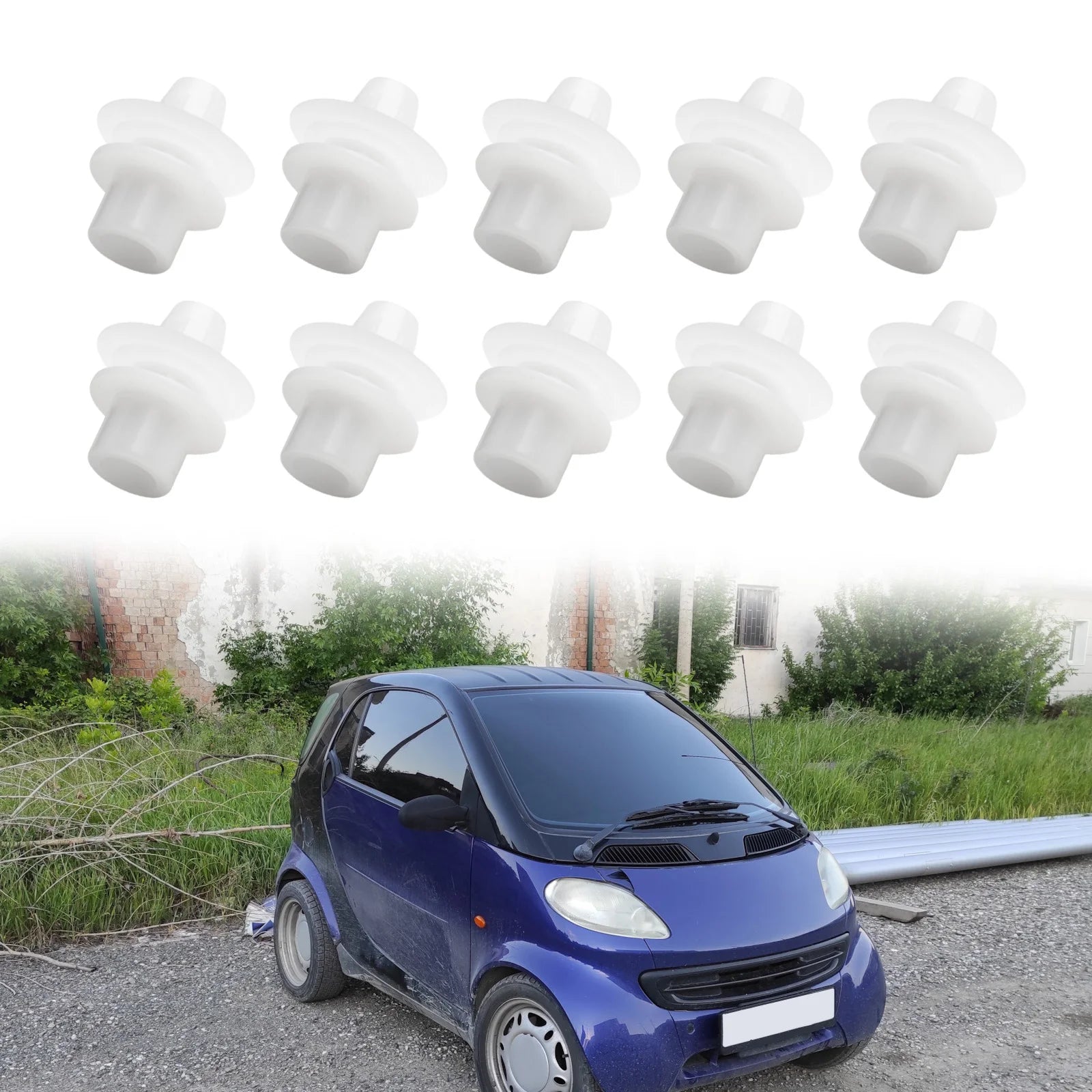 10pcs Car Interior Bumper Mud Guard Trim Clips For Smart For Fortwo 450 451 For Cabrio Coupe Rear Mudguard Fastener Kit Clips