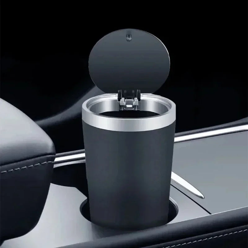 Auto Garbage Bin Ashtray Leak-proof Car Cup Holder Trash Can with Cover Storage Box Bucket Waterproof Acessory Amagi