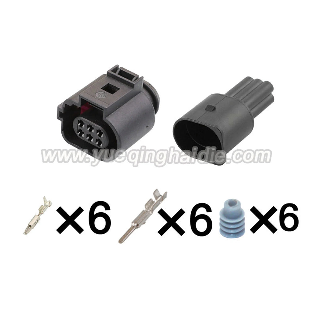 6 Pin Connector Waterproof 1.5mm Male Female Connector Automobile Wiring Harness Cable Socket for Audi VW 42121200 1J0973713G