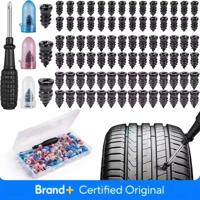 Tire Repair Screw with ScrewdriverFor Car Motorcycle Truck Universal Vacuum Tyre Repair Nails Tire Set Car Accessories Amagi