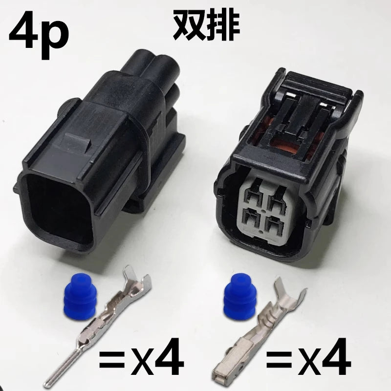 Automotive waterproof connector, two-hole wiring harness connector, 4p turn signal sensor plug, 6-core headlight LED driver plug