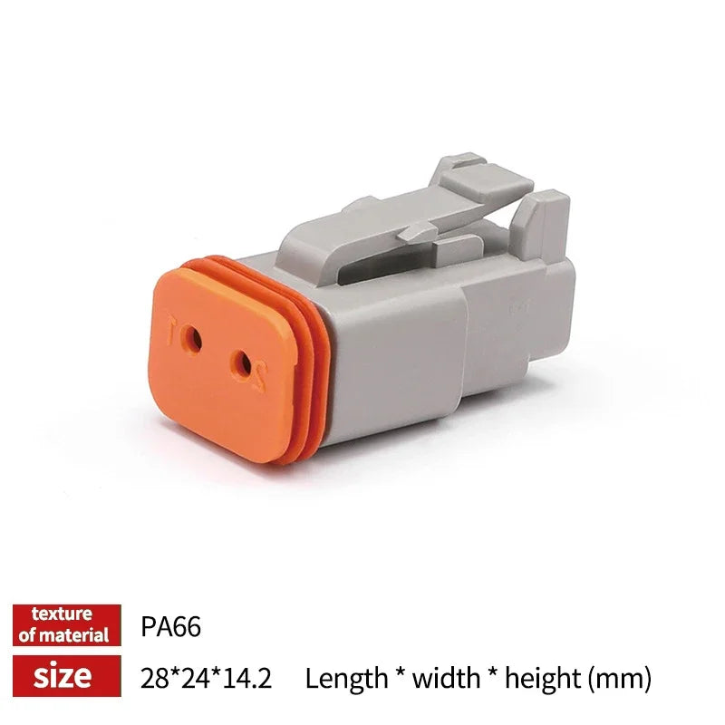 1Set Deutsch DT Series Multi-Pin Bundle (2P/3P/4P/6P/8P) | 22-16AWG Sealed Plug & Socket for Auto Electronics Upgrade DT04-2P