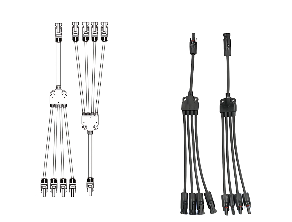 1/5/20/100 Sets DC PV Y Branch Photovoltaic Solar Connector 1000V 30A Male Female 3-Way 4-Way 5-Way Plug 1 To 2/3/4 Adapter