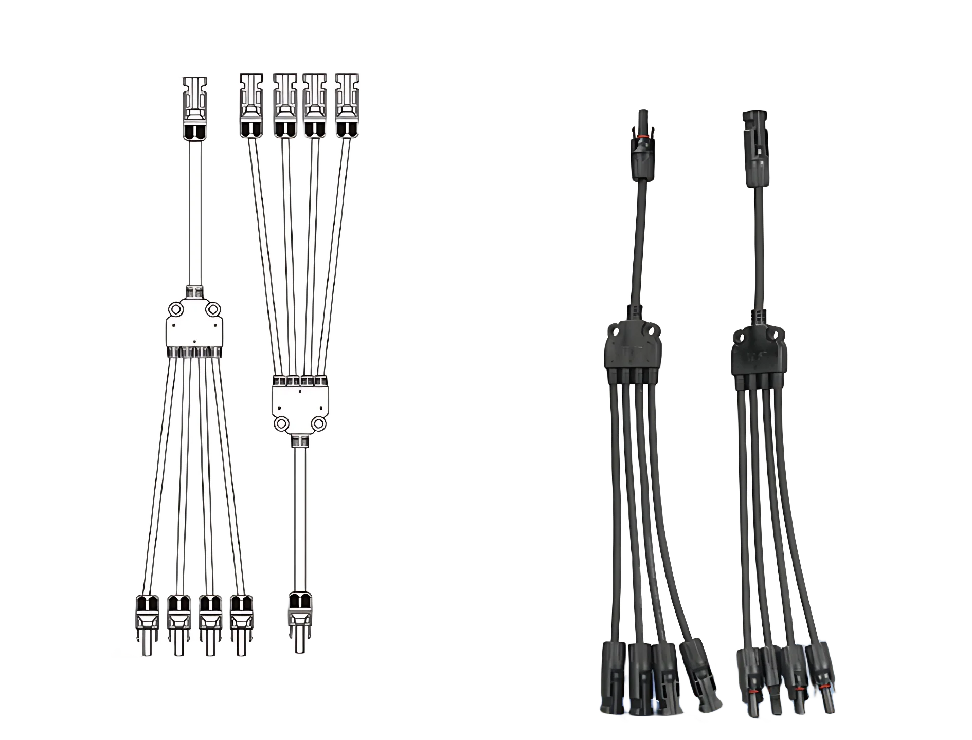 1/5/20/100 Sets DC PV Y Branch Photovoltaic Solar Connector 1000V 30A Male Female 3-Way 4-Way 5-Way Plug 1 To 2/3/4 Adapter