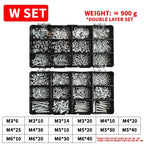 M3-M6 Phillips Pan Head Self-Tapping Screw Assortment Kit with Nuts & Washers - Stainless Steel Fastener Set for DIY/Machinery
