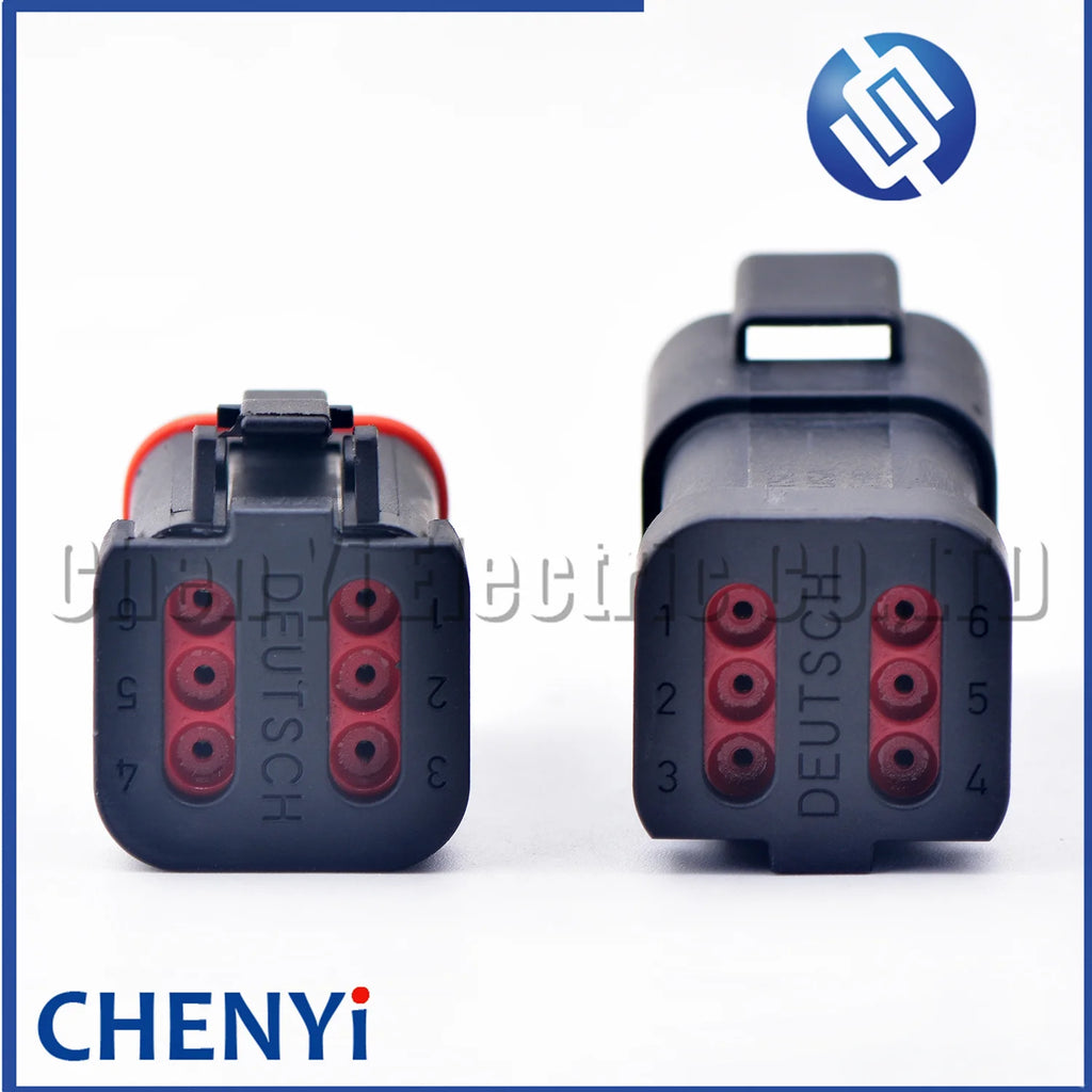 6 Pin Black DT series Connector Waterproof Plug Socket DT06-6S DT04-6P DT06-6S-E005 DT04-6P-E005 For Engineering Vehicle Deutsch