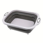 Household Kitchen Folding Wash Portable Sink Foot Bucket Cutting Board Plastic Foldable Basin Travel Outdoor Camping Tools amagi