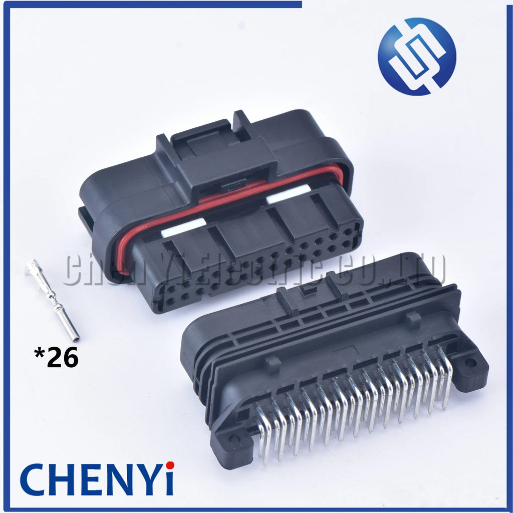 26 Pin 1.0mm two row SUPER SEAL sealed female male pin PCB connector computer ECU auto plug 6473711-1 1473712-1