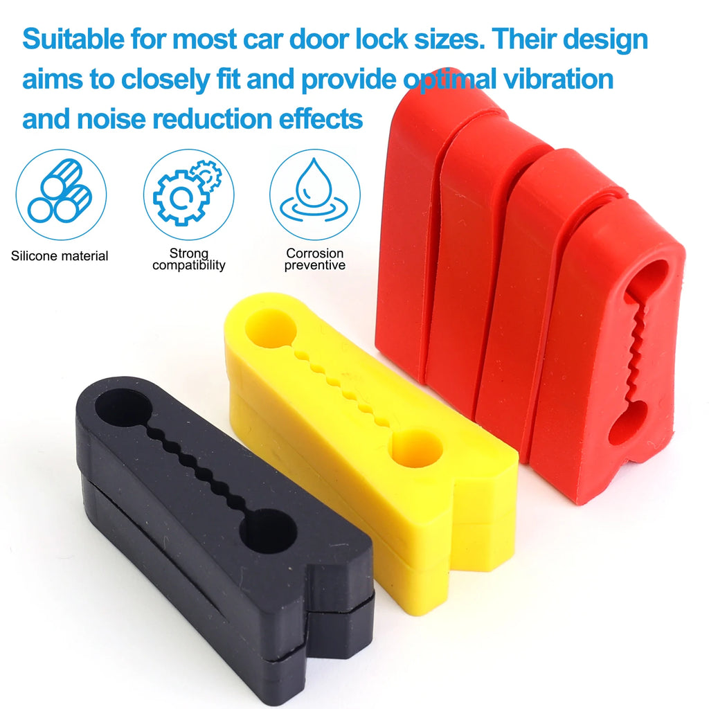 Car Door Latch Stopper Damper Buffer Pad Anti Rattle Silicone Shock Absorber Sound Insulation Noise Reduction Sticker Accessory