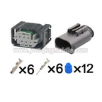 6 Pin Connector Waterproof 0.6mm Male Female Connector Automotive Wire Harness Cable Plug for Benz BMW 1-967616-1 2-967616-1